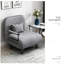 Fauteuil gris convertible en lit - revêtement confortable, support en métal robuste, tissu respirant, métal, détente
