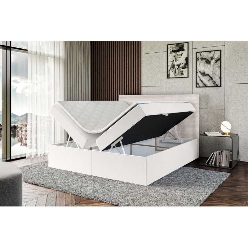 Bed, 120 x 200cm, Beige