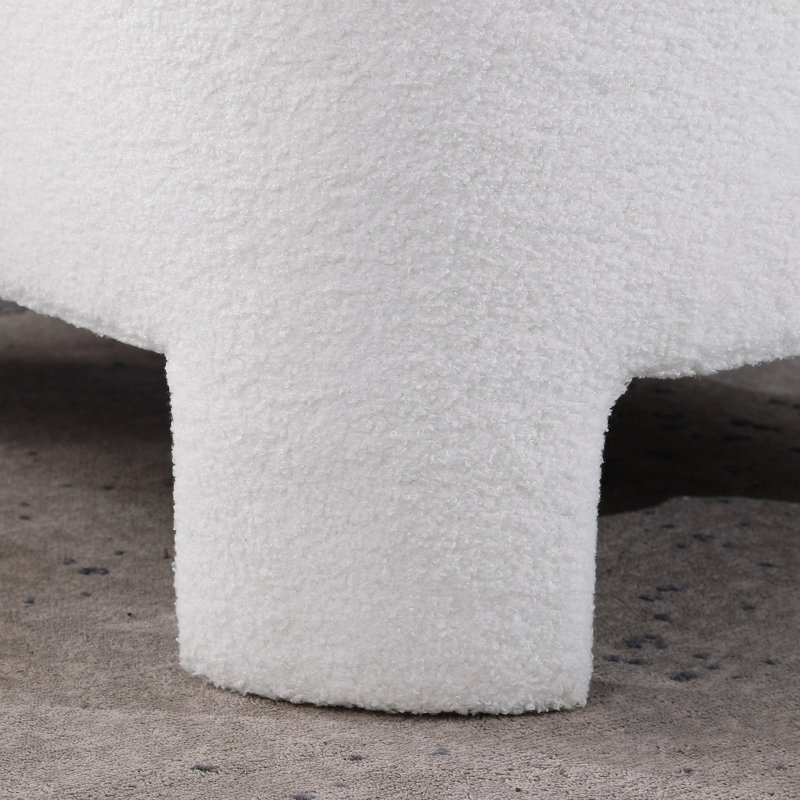 Repose-pieds blanc Sherpa pour canapé, L 28,74 po x l 28,74 po x H 18,5 po, aucun assemblage requis