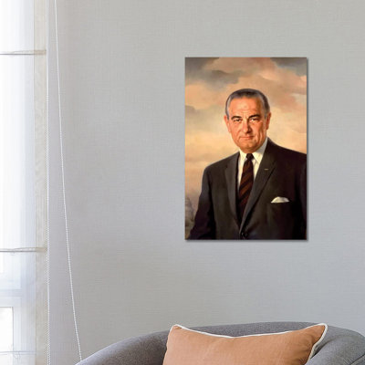 Presidential Portait Of Lyndon Baines Johnson by Stocktrek Images - Wrapped Canvas Gallery-Wrapped Canvas Giclée