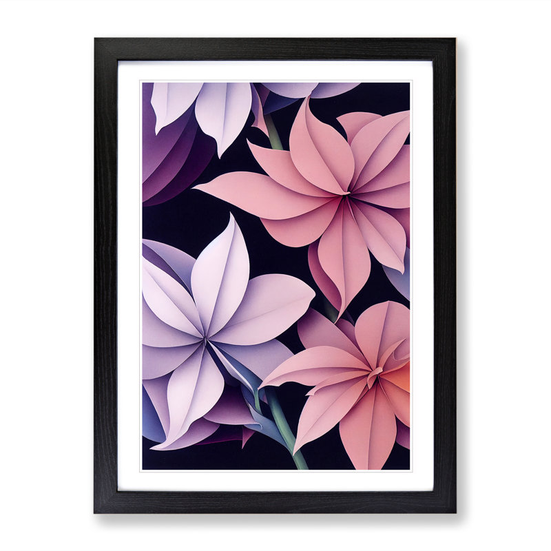 XV1022-4186X Stimulating Flowers - Single Picture Frame Print, 64cm H x 46cm W x 2cm D, Black