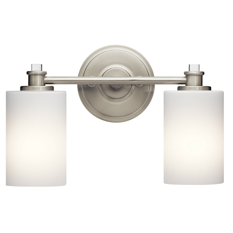 Éclairage pour salle de bain 2 lumières Clara, Nickel brossé