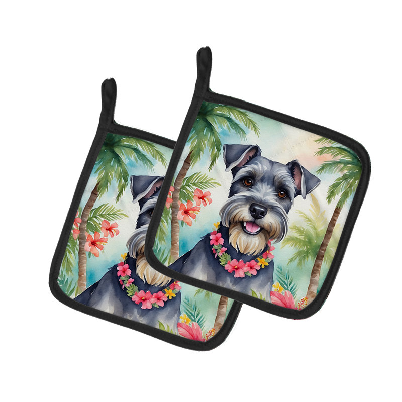 Caroline's Treasures Luau Party Floral Polyester Potholder Set
