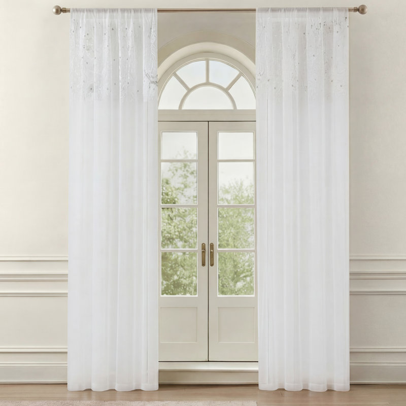 Panneaux de rideaux transparents l 37 po x L 84 po Zinnia