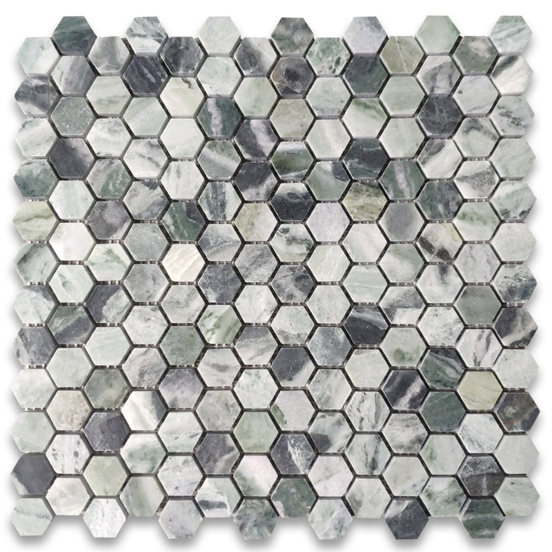 11" x 11" Marble Mosaic Honeycomb Wall & Floor Tile