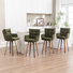 4-Piece Bar Stool Set With Bentwood Legs And Plush Cushions