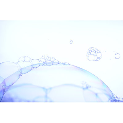 Blue Tinted Image Of Soap Bubbles - Wrapped Canvas Print