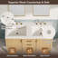 Meuble-lavabo autoportant avec lavabo à poser et à encastrer, assemblage requis-2005360976-2005360983-2012332123