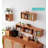 Solid Oak Wall Shelf With Multi-Cubby Design