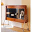 Meuble télé mobile en bois de cerisier à hauteur réglable avec panneau arrière-1752519881