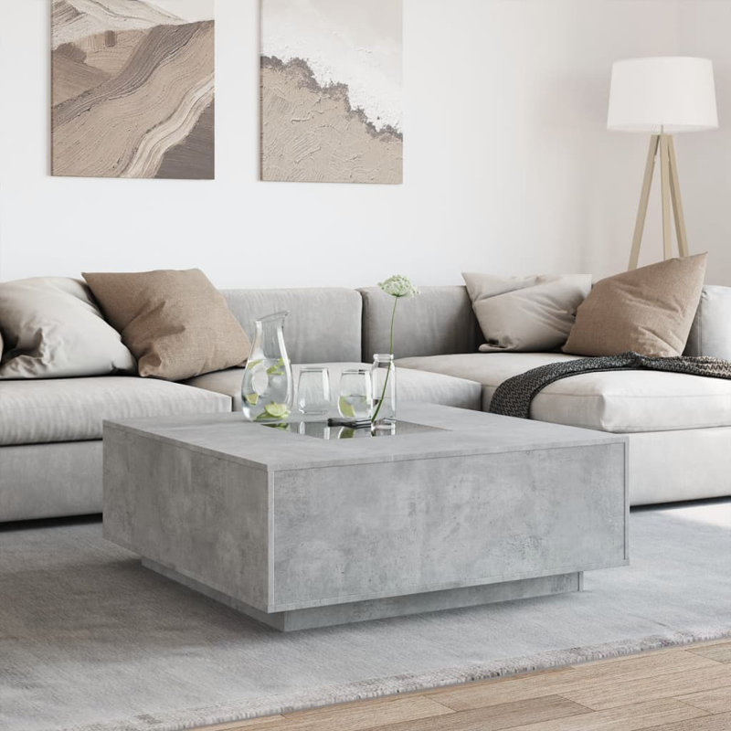 Creigh Coffee Table, Clear/Concrete Grey, Concrete Grey