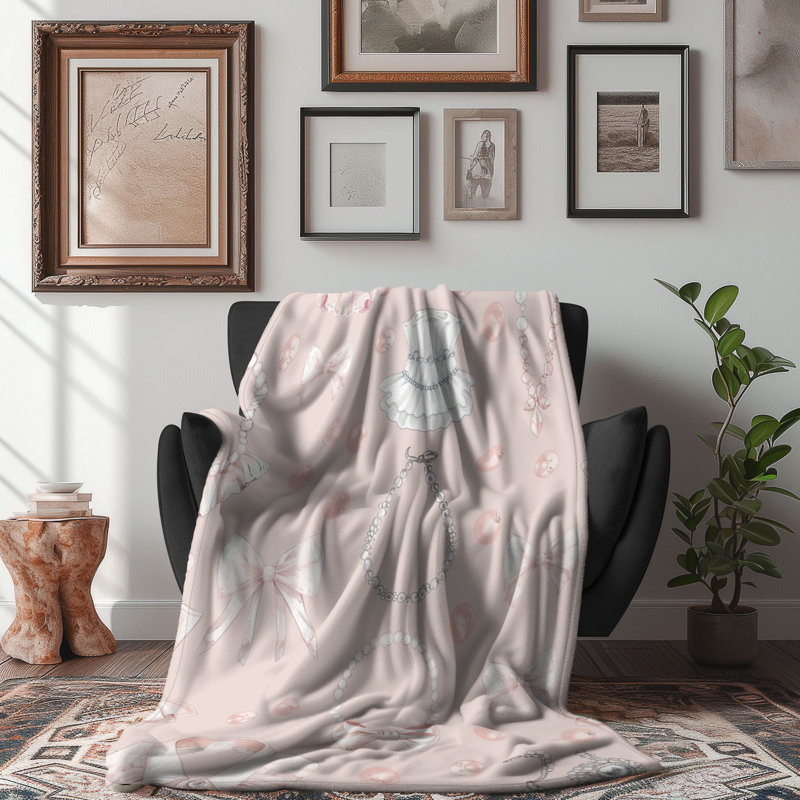 Jolie couverture rose 1 pièce Premium, L 60 po x L 80 po