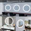 Miroir de salle de bain rond à DEL à intensité variable-689870845