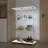 Tempered Glass Display Cabinet,Wine Cabinet,Storage Cabinet,File Cabinet,With Bluetooth LED Light Strip,Adjustable Floor Feet,Suitable For Uneven Ground,Can Be Placed Anywhere
