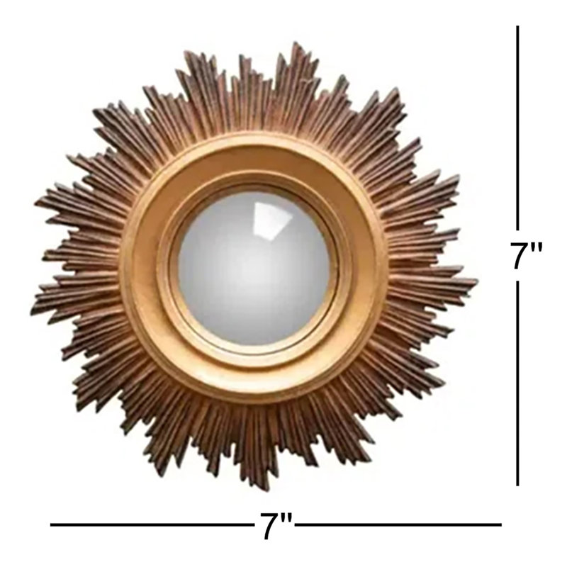 Uxbridge Mini Convex Mirror Ex Voto Sun Gold Framed Accent Mirror