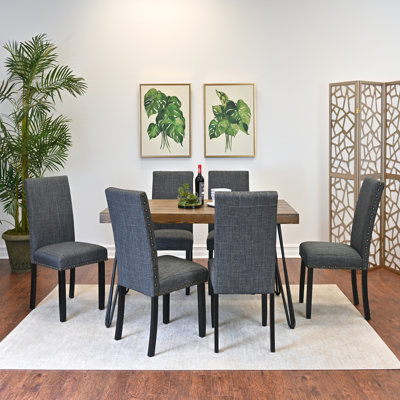 Ensemble de salle à manger 7 pièces, table à manger en épingle à cheveux avec 6 chaises