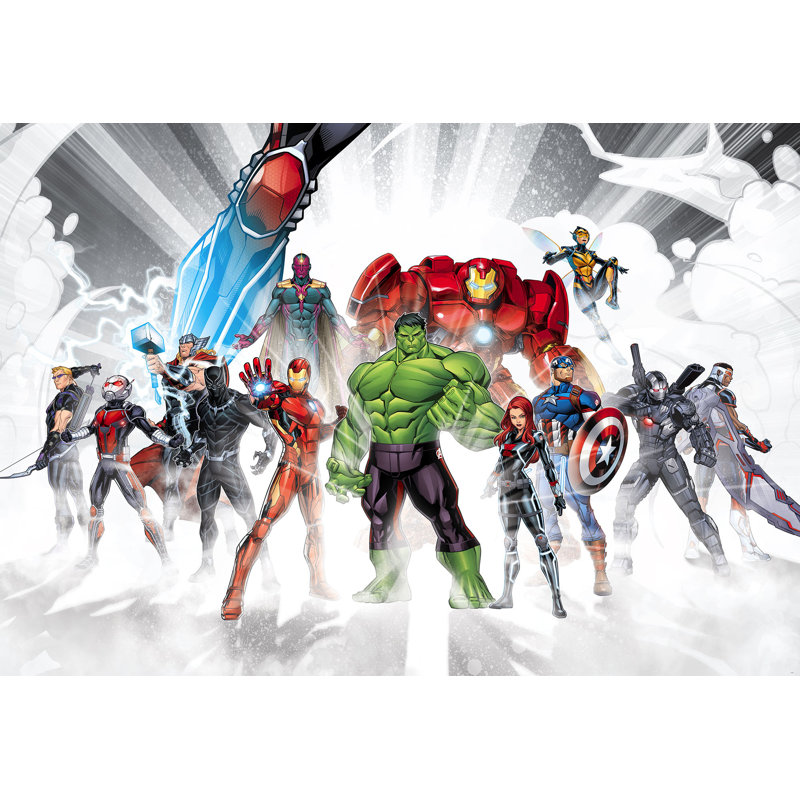 Marvel Avengers Cartoon 3.68m x 2.54m Matte Wallpaper Mural