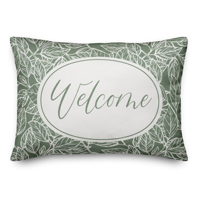 Housse de coussin rectangulaire d'extérieur Welcome Leaf