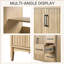 Meuble-lavabo autoportant cannelé traditionnel de 30 po avec pieds en bois d'hévéa, couleur bois naturel