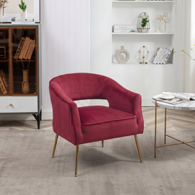 Fauteuil d'appoint en velours Chynna