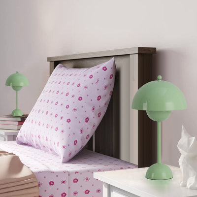 Modern Flower Cute Small Dome Shade Table Lamp,nordic Minimalist Mushroom Lamp Retro Nightstand Bedside Lamp Desk Lamp