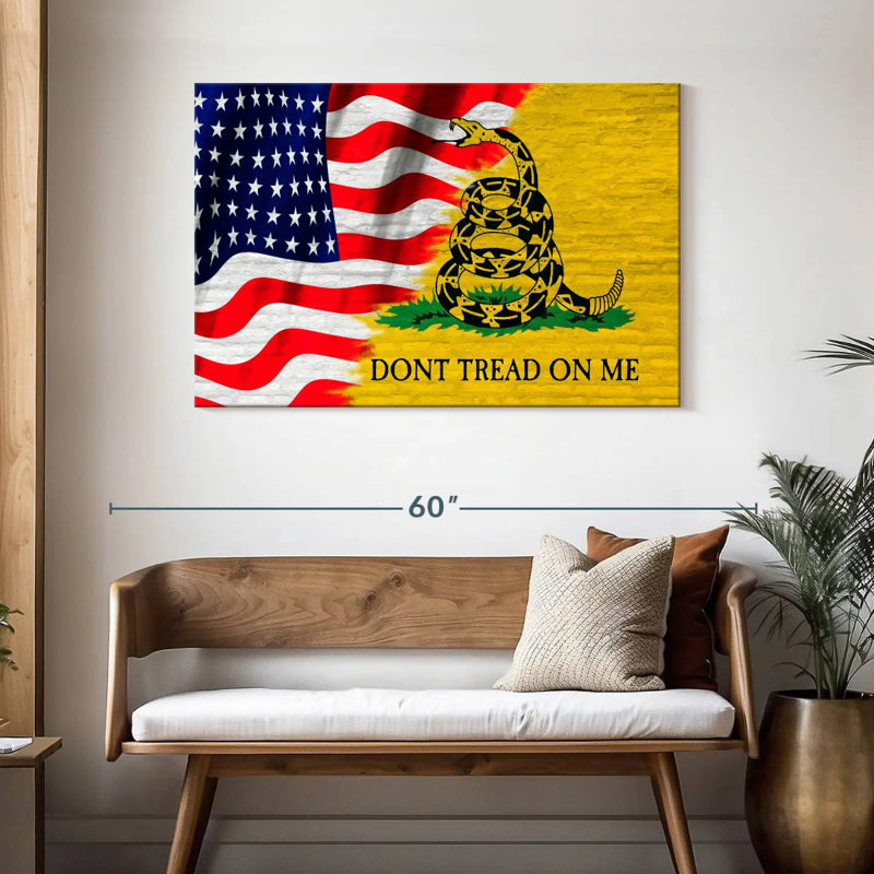 Borges Gadsden And USA Flag, 30" H x 45" W