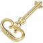 Brass Plated Roll Top Desk Skeleton Key