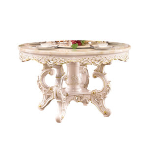 Luxury Carved Round Marble Dining Table