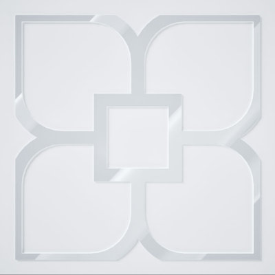 Olivia Decorative Fretwork Acrylic Wall Panels, Large, 23 3/8"W x 23 3/8"H x 1/8"T, White