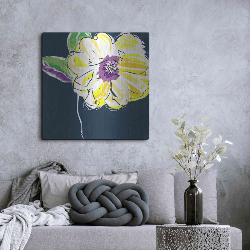 «Yellow Rose» par Linda Woods, H 36 po x l 36 po