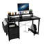 Bureau d'ordinateur 47,3 po avec tiroirs et prise de courant - Design réversible noir pour bureau