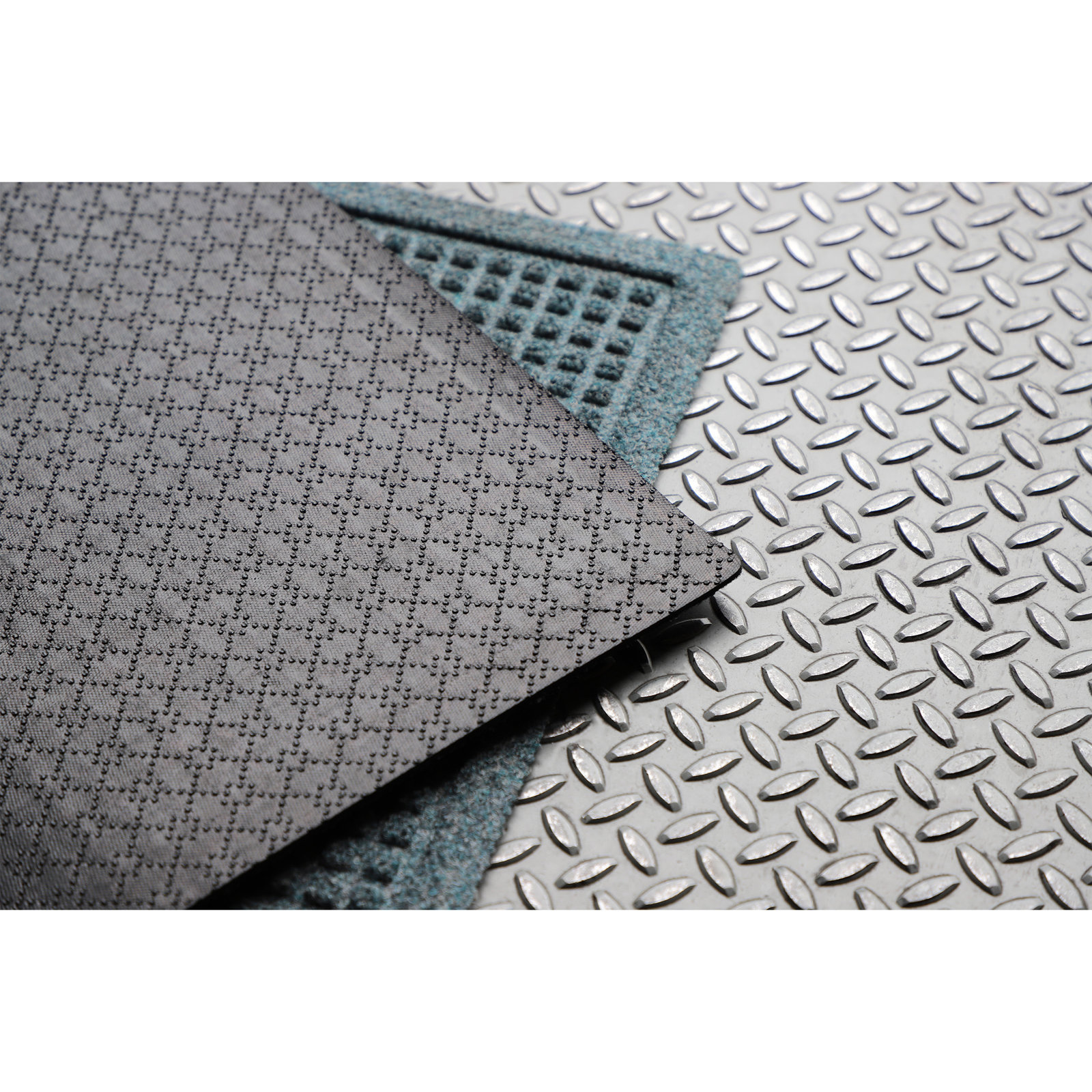 WaterHog Squares Indoor Outdoor Door Mat, Rectangle 3' x 5', Bluestone