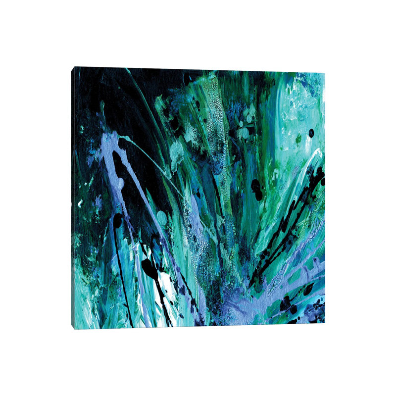 Supernova Splash, Aqua Green Blue by Julia Di Sano - Wrapped Canvas Print, 30.48 cm H x 30.48 cm W