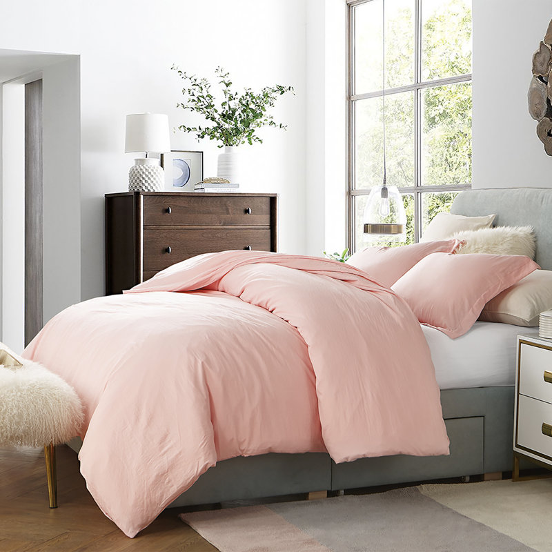Down Alternative Ultra Cozy Comforter and Duvet Cover Set, King Comforter + 2 Shams, Rose Quartz