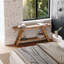Console 60 po en bois massif de style maison de ferme moderne avec pieds inclinés pour couloir - couleur naturelle / brun-1376479682-1405484729