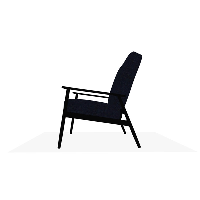 Causeuse à deux places Welles, Spectre indigo Sunbrella®, Noir