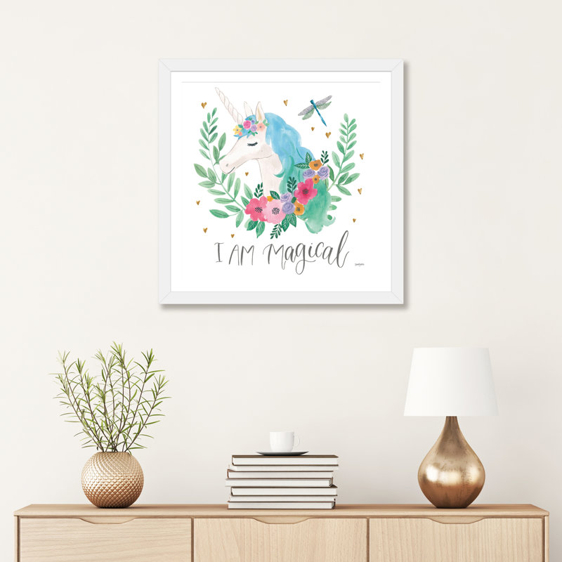 Décoration murale pour enfants Magical Friends IV, H 16 po x l 16 po x p 1 po, Papier encadré blanc