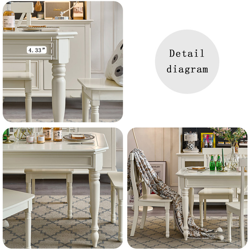Table de salle à manger Retro, H 29,92 po x L 53,15 po x l 31,5 po
