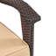 Chaise de patio extérieure imperméable 4Pc Pe - Brun + brun clair, fer, imperméable