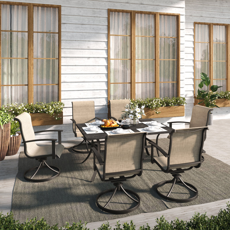 Chaise berçante pivotante en polyester enduit de PVC Errik