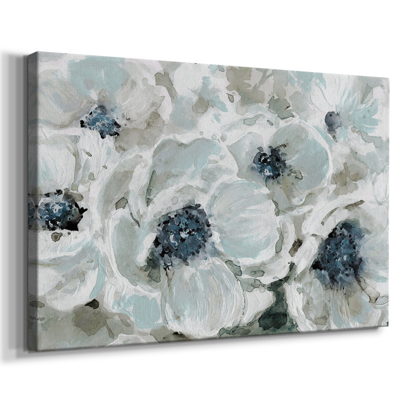 Blues en fleurs - Cavas enveloppés de galerie, 24 x 36
