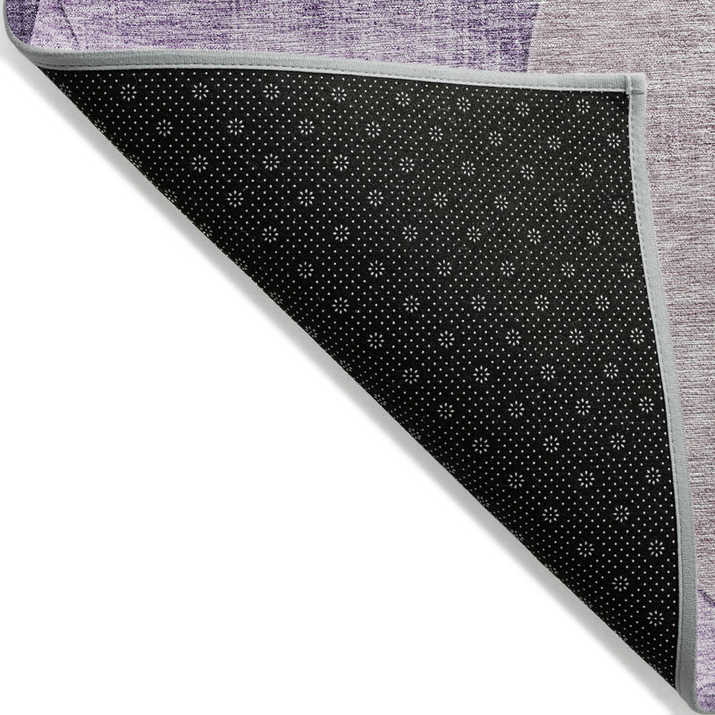Purple Geometric Circles Washable Indoor/Outdoor Rug 2'6" x 3'10"