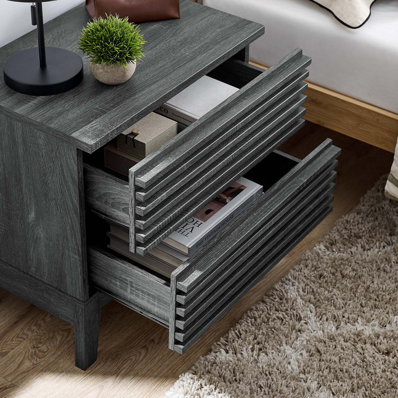 Modway Render Two-Drawer Mid-Century Modern Nightstand