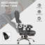 Fauteuil de bureau à 4 niveaux de massage avec inclinable, chauffant et réglable, cuir PU, roues pivotantes, gris 4, hauteur, gris, inclinable pour des journées de travail productives
