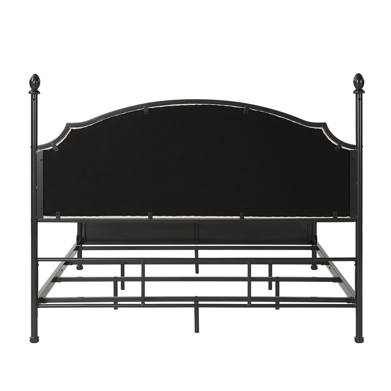 Upholstered Metal Four Poster Bed