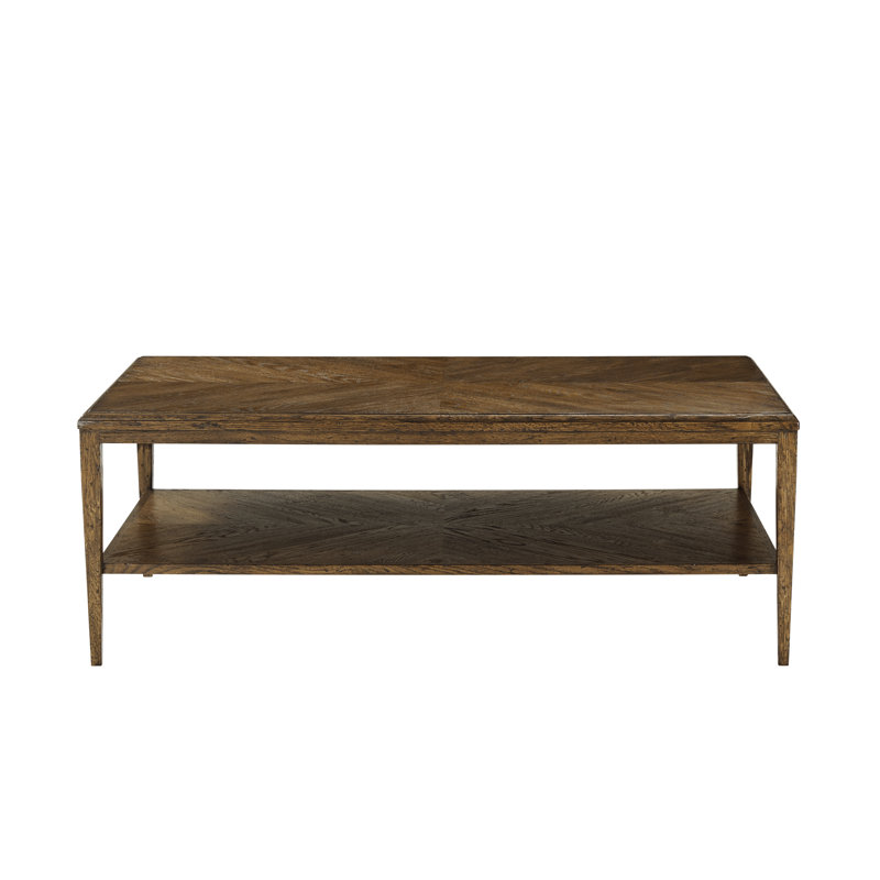 Dusk Concentric Parquetry Oak Coffee Table with Storage Shelf