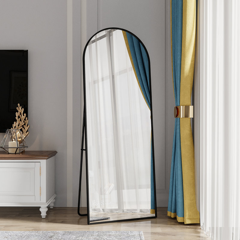 Deklin Aluminium Rectangle Mirror, Black, 162 cm H x 53 cm W