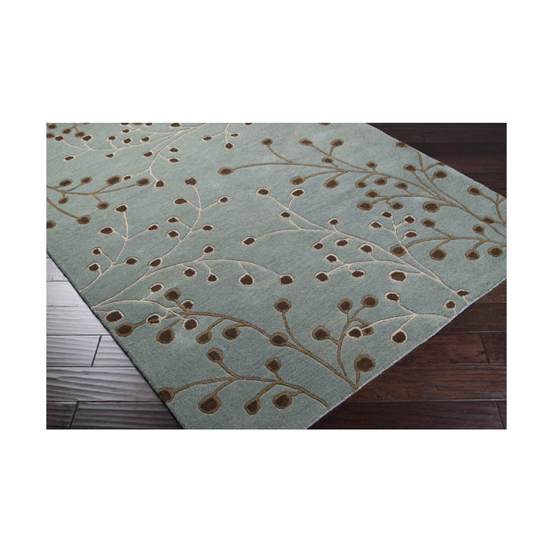 Elsberry Hand Tufted Wool Floral Indoor Rug, Hearth 2' x 4'
