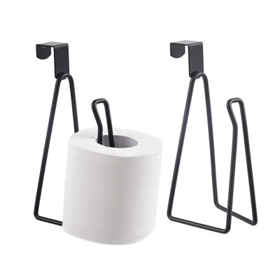 Over The Tank Toilet Paper Holder Stand, Metal Toilet Tissue Roll Holder Dispenser Reserve For Bathroom Storage And Organization- Black