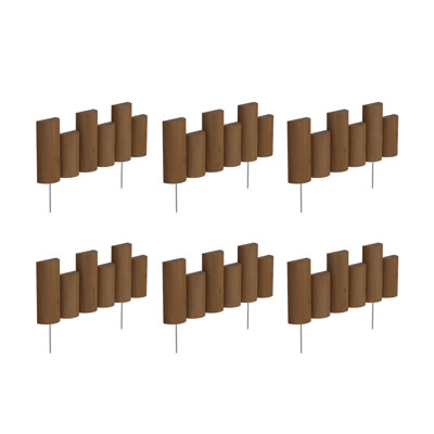 7'' H x 18'' W Brown Wood Lawn Edging